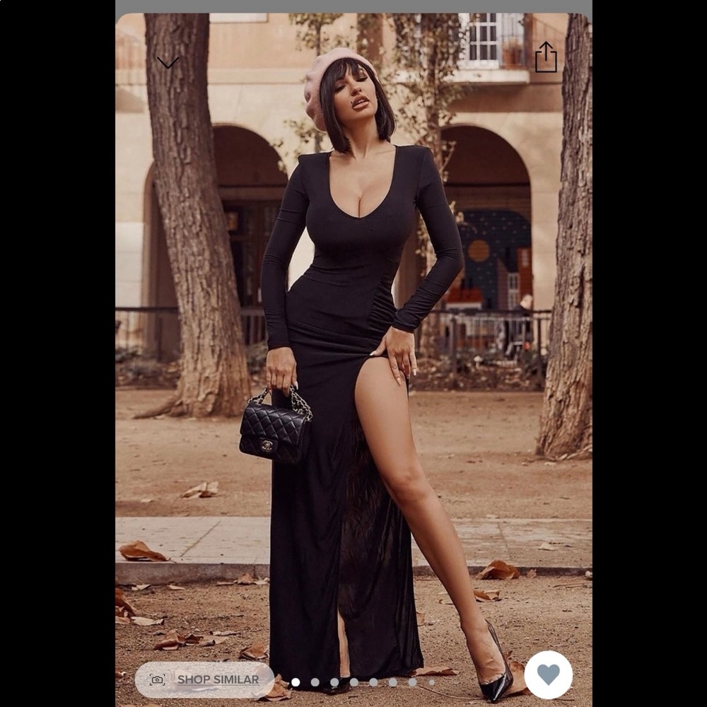 Fashionnova long black elegant dress